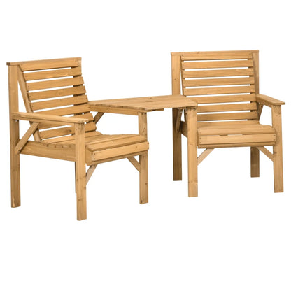 Outsunny Wooden Garden Love Seat