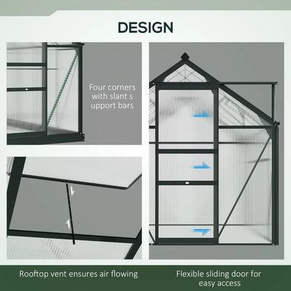 Outsunny 6 x 10ft Polycarbonate Greenhouse