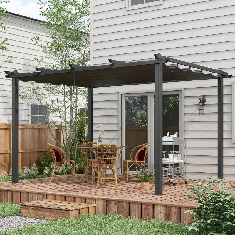 Outsunny 3 X 4m Aluminium Pergola, With Retractable Roof – Pristine 