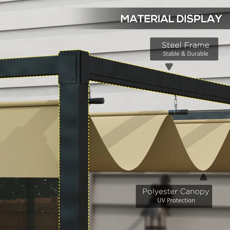 Outsunny 3x2m Metal Pergola with Retractable Roof