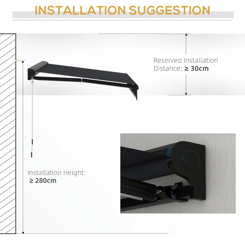 Outsunny 3 x 2.5m Electric Awning with LED Light