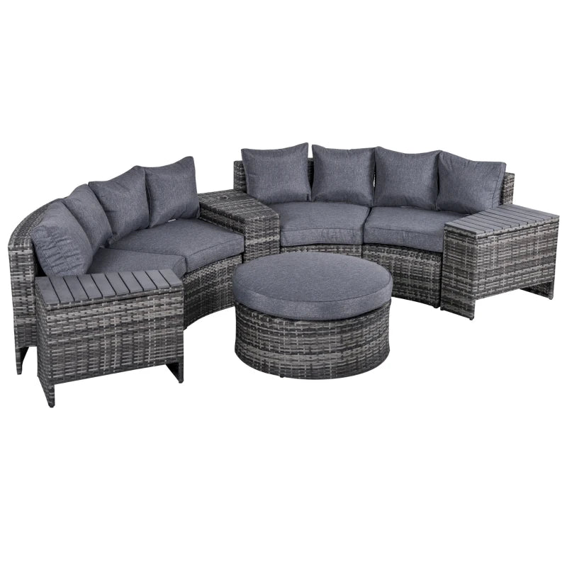 Outsunny 8 Pieces Outdoor PE Rattan Wicker Patio Sofa