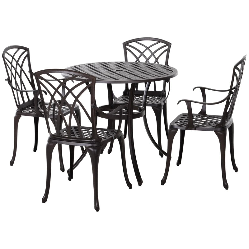 Outsunny 5 Pieces Outdoor Dining Table Set