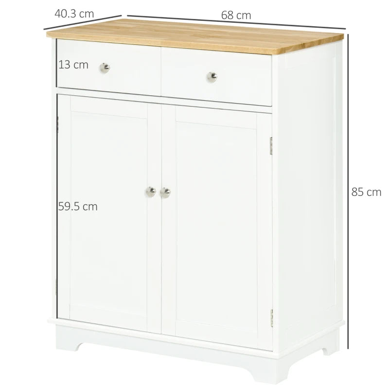 HOMCOM Kitchen Floor Cabinet Side Storage Cupboard