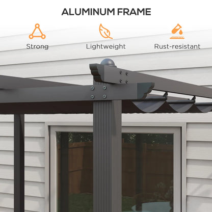 Outsunny 3 x 3m Aluminium Pergola with Retractable Roof