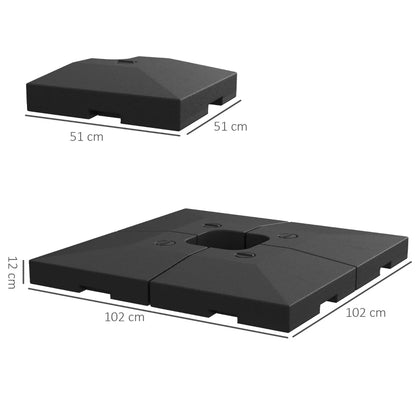 Outsunny 4 Pieces Fillable Parasol Base