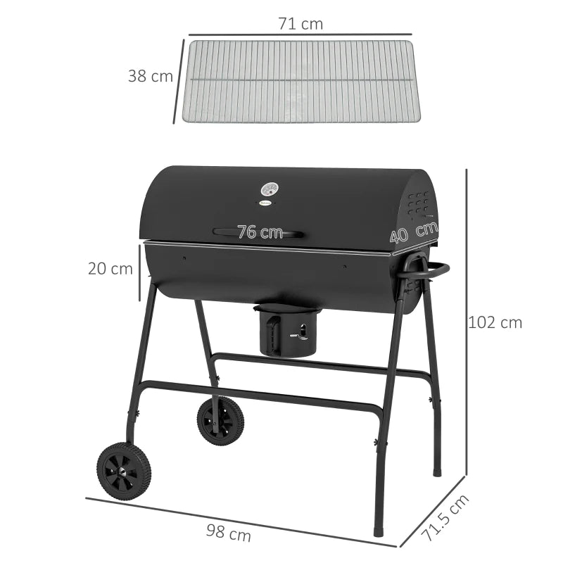 Outsunny Steel Charcoal BBQ