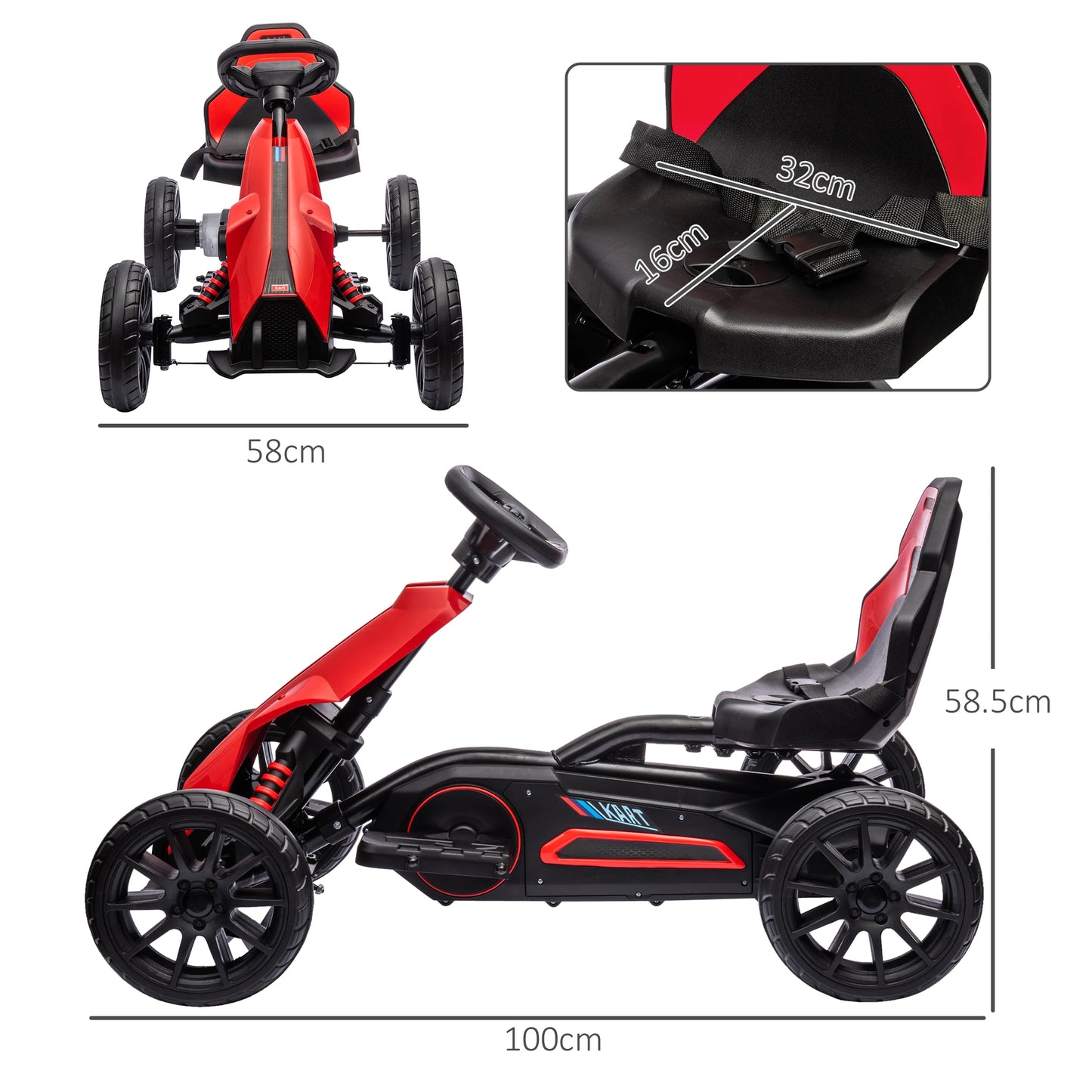 HOMCOM 12V Electric Go Kart for Kids