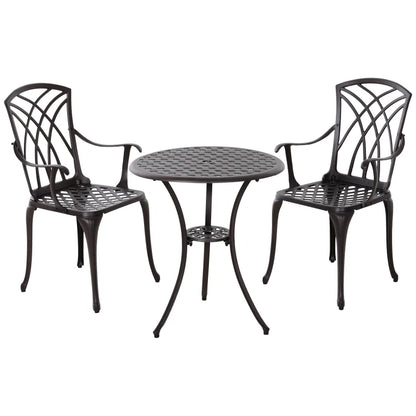 Outsunny Patio Cast Aluminium 3 PCS Bistro Set