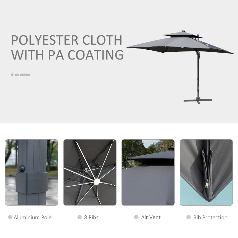 Outsunny 3m Cantilever Parasol