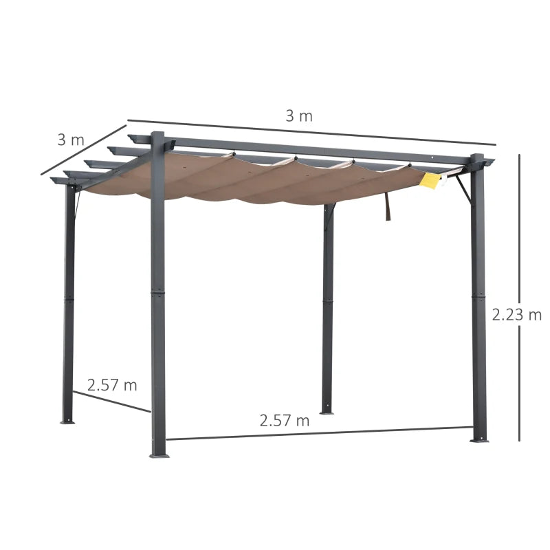 Outsunny 3 x 3(m) Aluminium Pergola Canopy