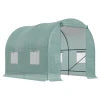 Outsunny Reinforced Walk in Polytunnel Greenhouse with Roll Up Door