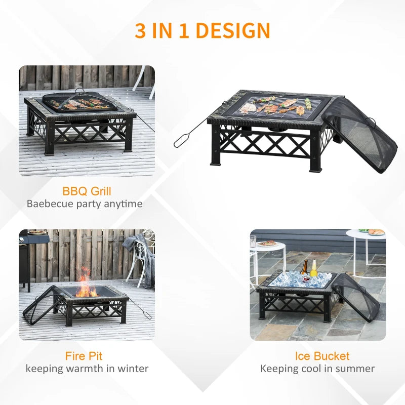 Outsunny Large Outdoor Fire Pit Table