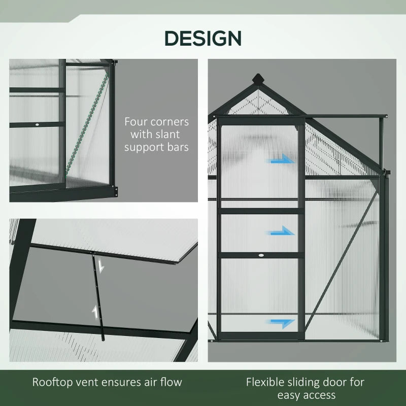 Outsunny 6 x 8ft Polycarbonate Greenhouse