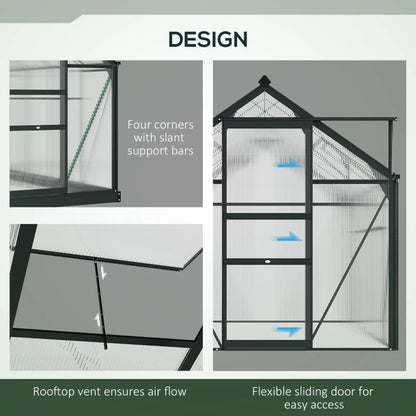 Outsunny 6 x 8ft Polycarbonate Greenhouse