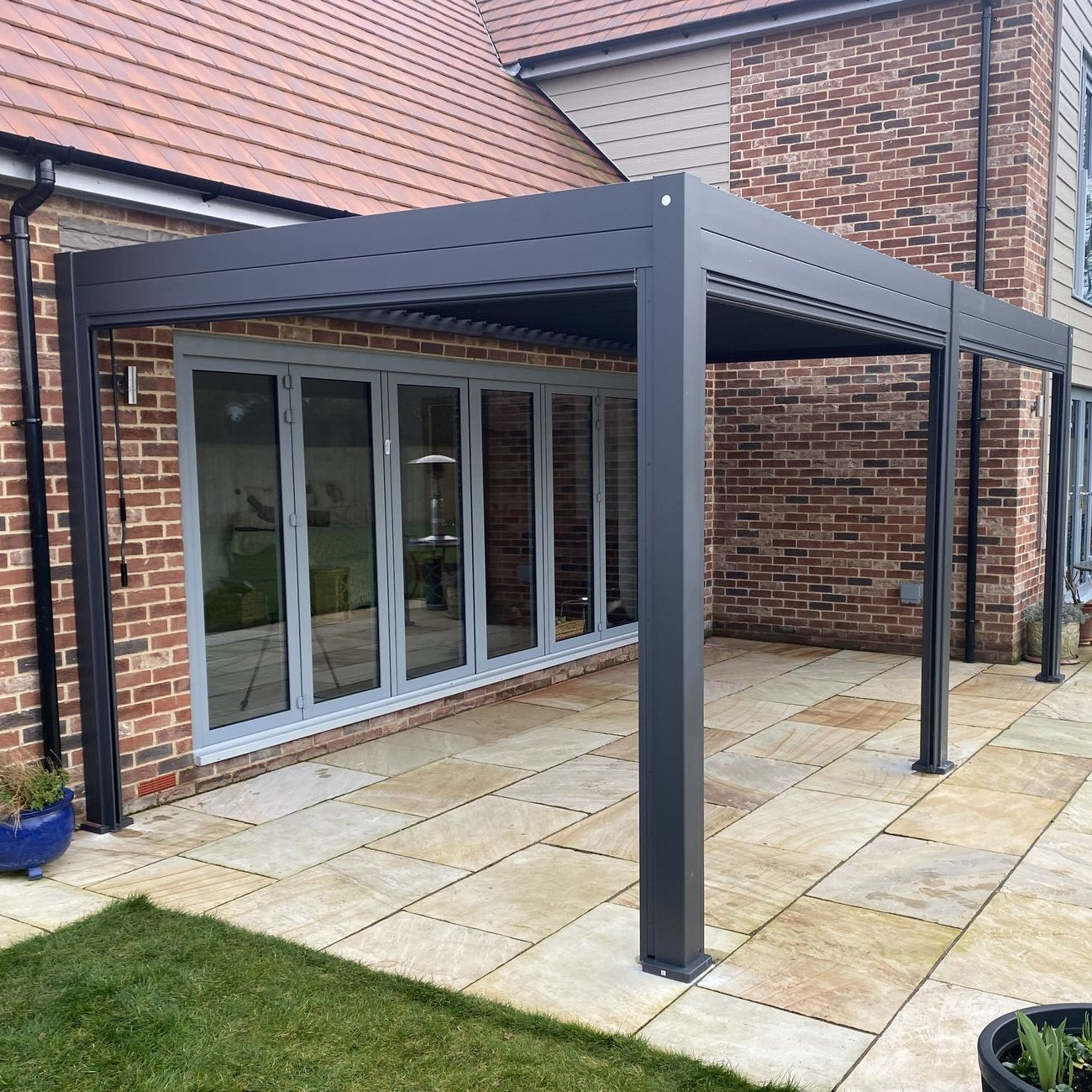 Suns Lifestle Rota Louvered Pergola 3 X 6M - Matt Royal Grey