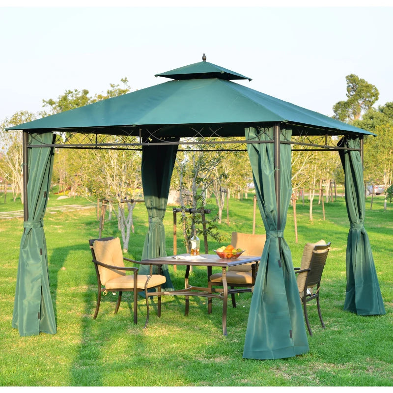 Outsunny 3m x3m Gazebo W/Metal Frame & Side