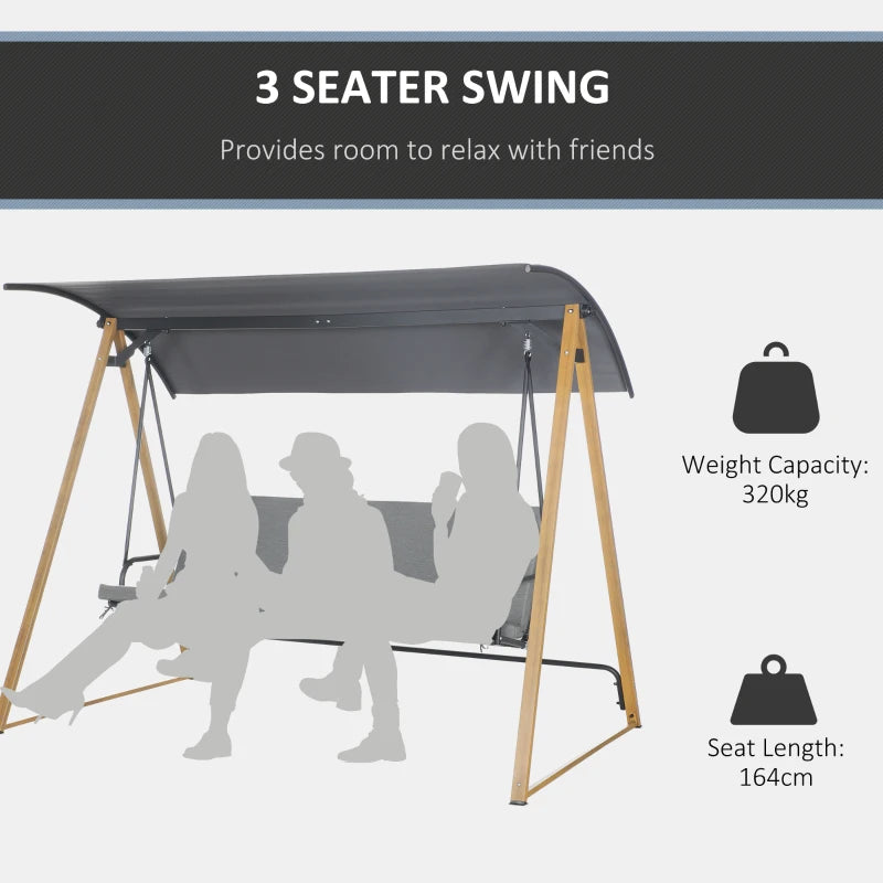 Outsunny 3 Seater Swing Chair