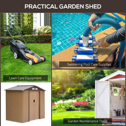 Outsunny 7 x 4ft Lockable Metal Garden Shed