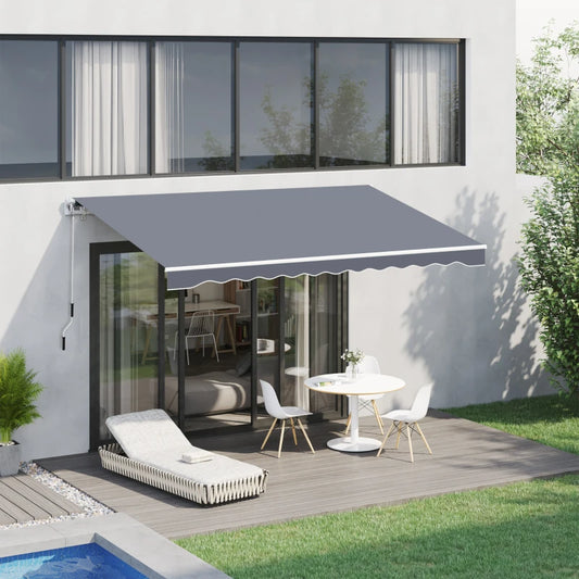 Outsunny Manual Retractable Awning 4m x 3m