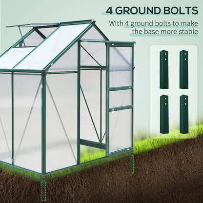 Outsunny 6 x 4ft Polycarbonate Greenhouse