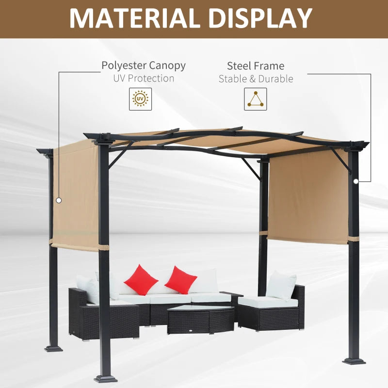 Outsunny Outdoor Retractable Pergola Garden Gazebo