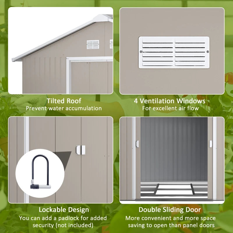 Outsunny 13 x 11ft Garden Metal Storage Shed