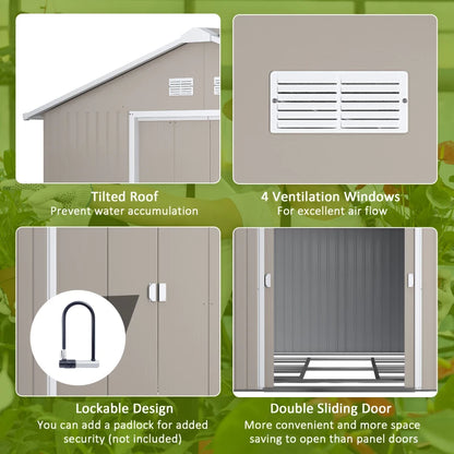 Outsunny 13 x 11ft Garden Metal Storage Shed