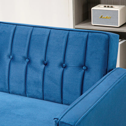 HOMCOM Velvet-Feel Three-Seater Sofa Bed