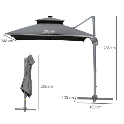 Outsunny 3m Cantilever Parasol