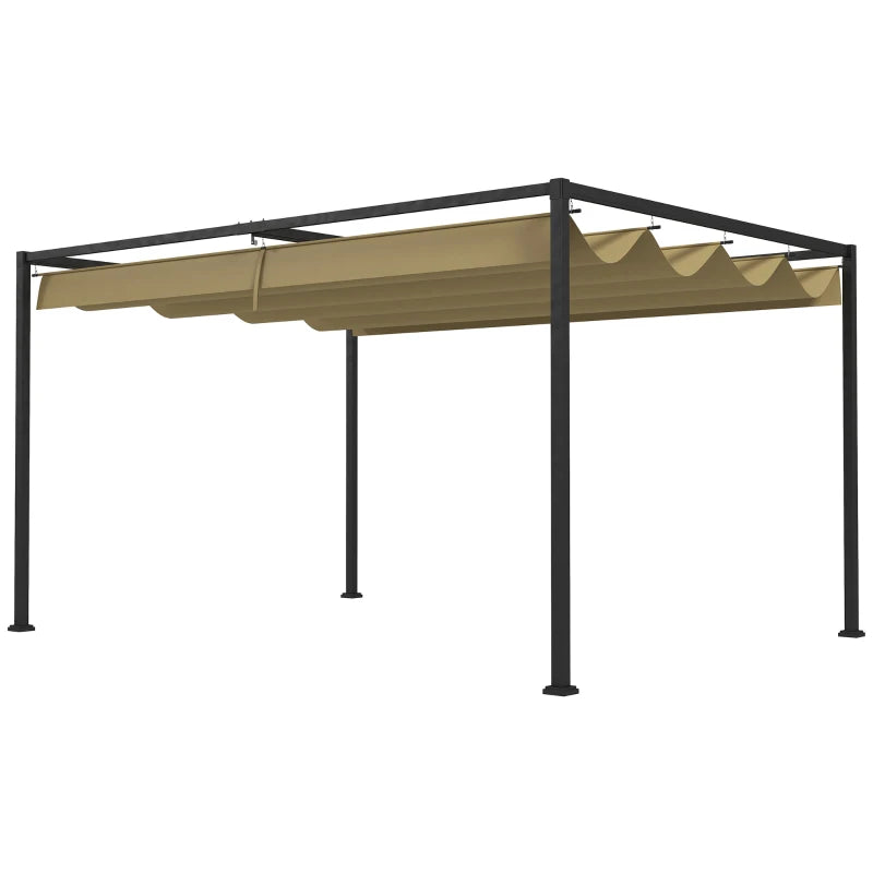 Outsunny 4 x 3m Metal Pergola with Retractable Roof