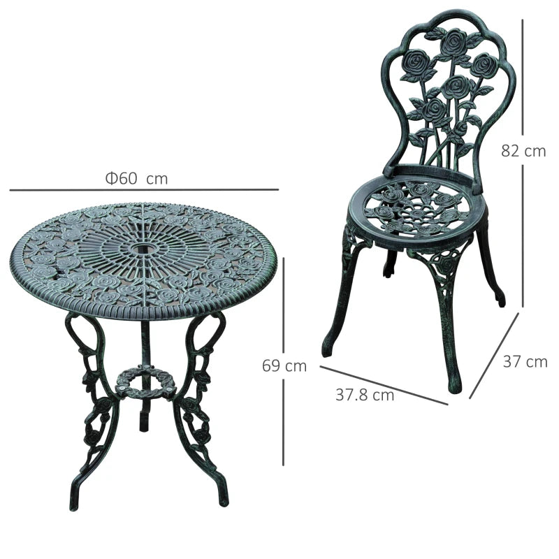 Outsunny Cast Aluminium Outdoor Patio Garden Bistro Elegant Design