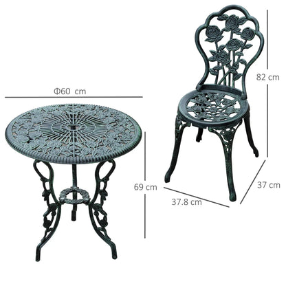 Outsunny Cast Aluminium Outdoor Patio Garden Bistro Elegant Design