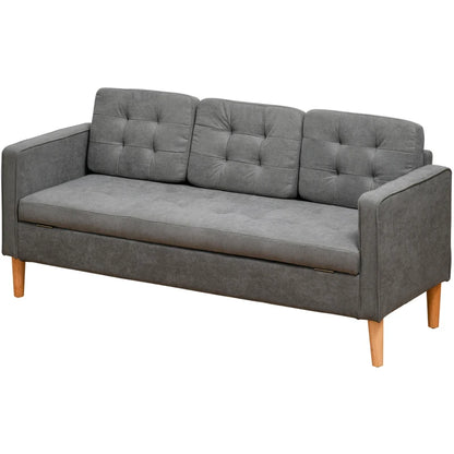 HOMCOM Modern 3 Seater Sofa with Hidden Storage