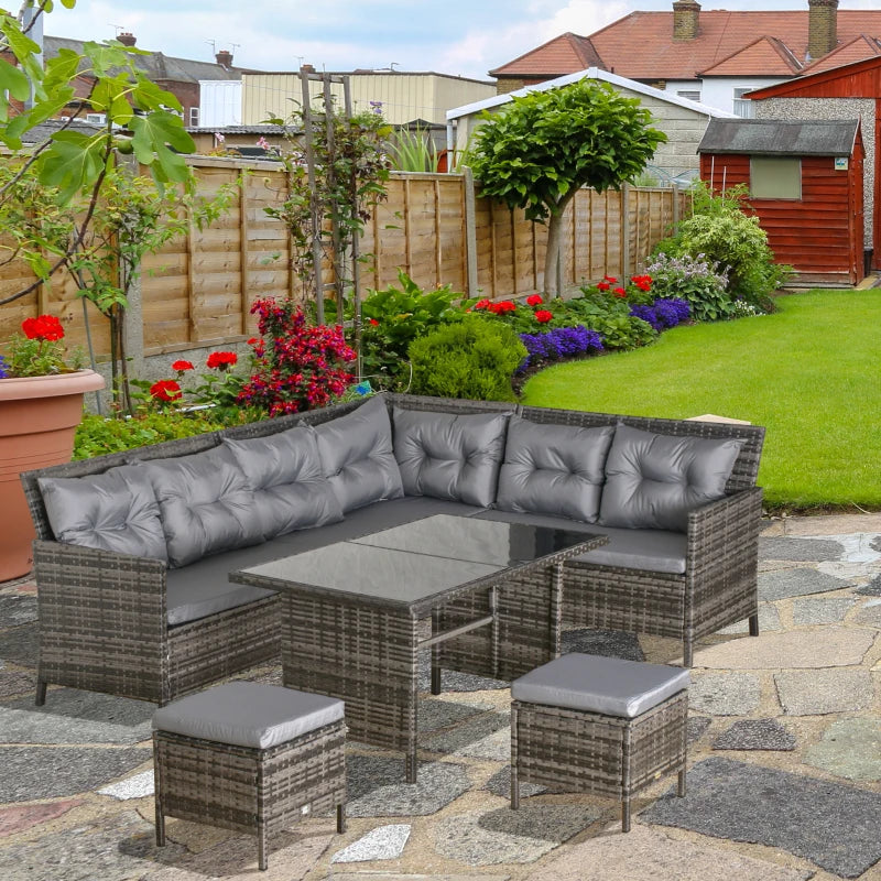 Outsunny 8-Seater Patio wicker Sofa Set Rattan Chair