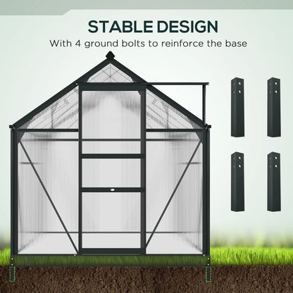 Outsunny 6 x 8ft Polycarbonate Greenhouse