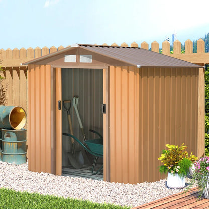 Outsunny 7 x 4ft Lockable Metal Garden Shed