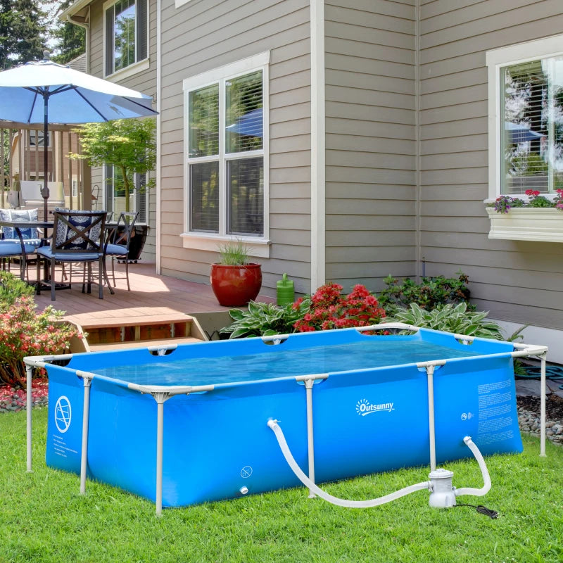 Outsunny Steel Frame Pool with Filter Pump, Filter Cartridge