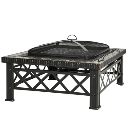 Outsunny Large Outdoor Fire Pit Table