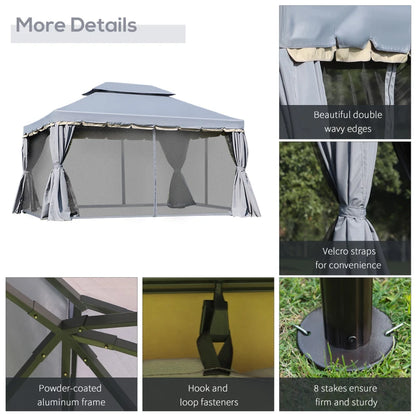 Outsunny 3 x 4m Aluminium Garden Gazebo