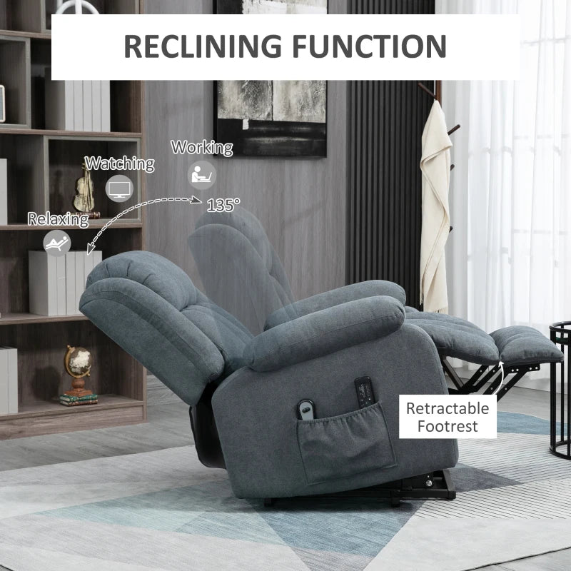 HOMCOM Oversized Riser and Recliner Chairs for the Elderly with 8 Vibration Massage