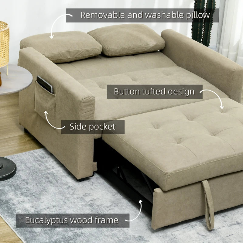 HOMCOM Loveseat Sofa Bed