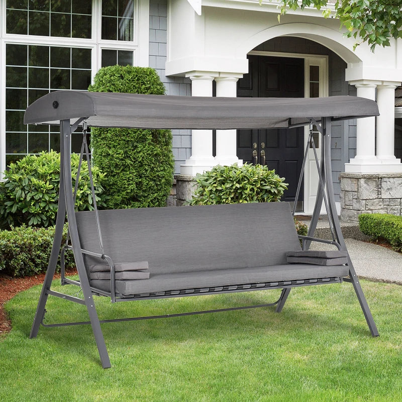 Outsunny 2-in-1 Patio 3 Seater Swing Chair Hammock