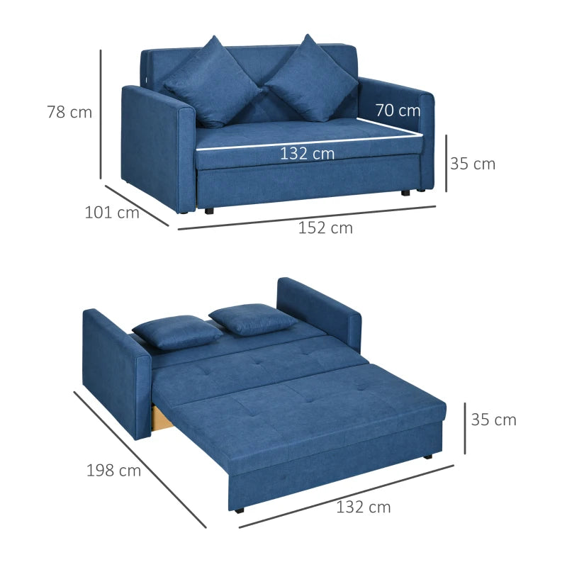 HOMCOM 2 Seater Sofa Bed