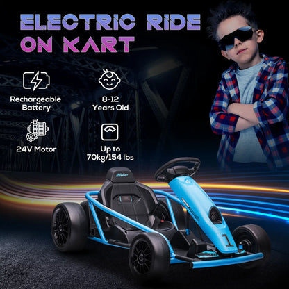 HOMCOM 24V Drift Kart, Electric Ride-On Racing Go Kart