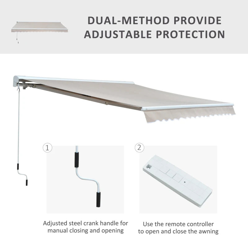 Outsunny 3.5L x 2.5M Retractable Manual/Electric Awning