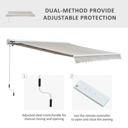 Outsunny 3.5L x 2.5M Retractable Manual/Electric Awning