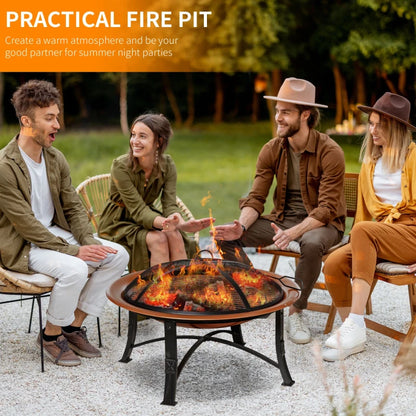 Outsunny 76cm Metal Large Firepit