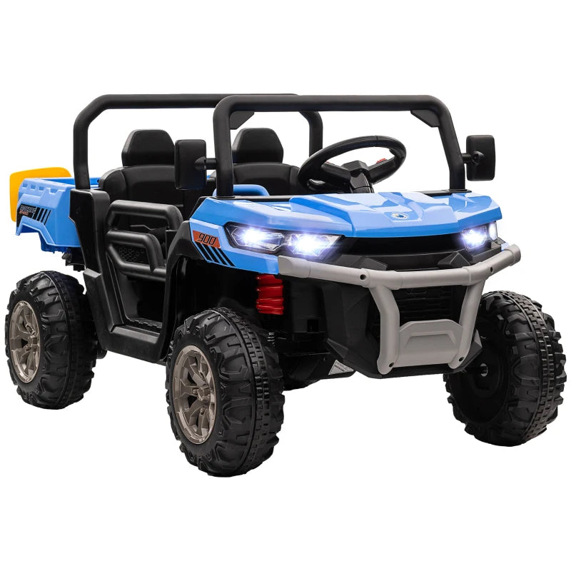 HOMCOM 12V Two-Seater Kids Electric Ride-On Car with Remote Control For Parent