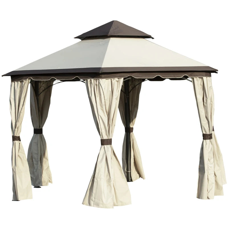 Outsunny 3.4m Hexagonal Metal Gazebo